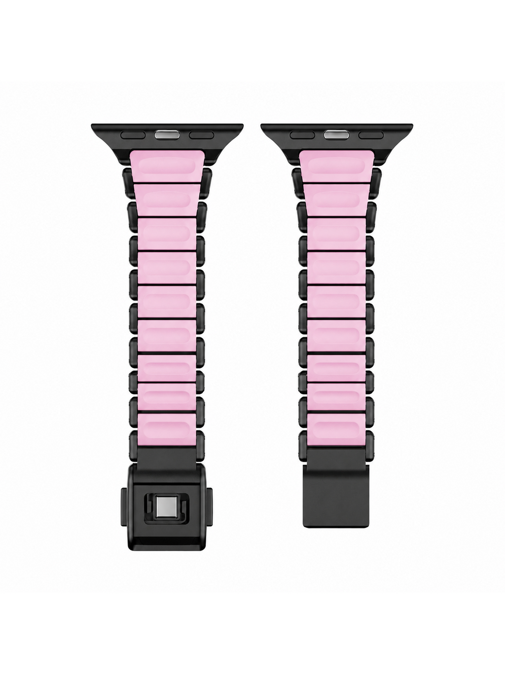 【軽くて快適】マグネット式 メタル×シリコンバンドT0044